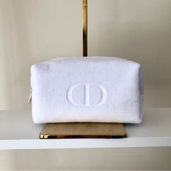 Dior Bags Dior White Velvet Cosmetic Pouch Bag Poshmark